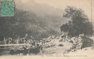 Carte postale ancienne Barrage sur la Rivière Noire — Cho Bo — Viet-Nam