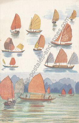 Carte postale ancienne RECHAUFFÉ GARASIN — Types — Viet-Nam
