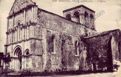 Carte postale ancienne L'Eglise — Montpellier-de-Médillan (Charente-Maritime)