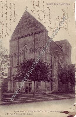Carte postale ancienne Eglise de MONTPELLIER-de-MÉDILLAN — Montpellier-de-Médillan (Charente-Maritime)
