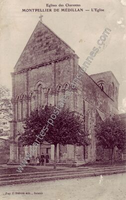 Carte postale ancienne L'Eglise — Montpellier-de-Médillan (Charente-Maritime)