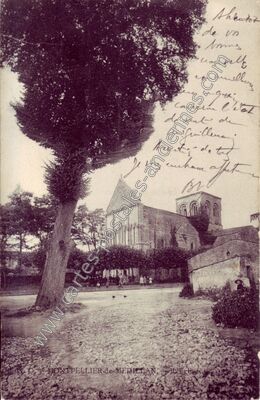 Carte postale ancienne L'Eglise — Montpellier-de-Médillan (Charente-Maritime)