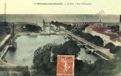 Carte postale ancienne Le Port. — Vue d'Ensemble — Mortagne-sur-Gironde (Charente-Maritime)