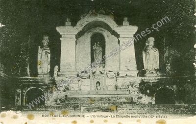 Carte postale ancienne L'Ermitage - La Chapelle monolithe (IXe siècle) — Mortagne-sur-Gironde (Charente-Maritime)