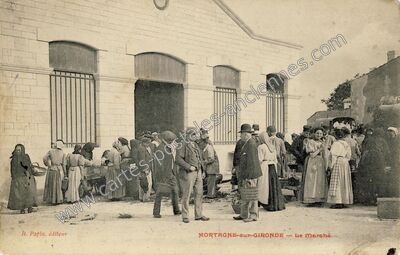 Carte postale ancienne Le Marché — Mortagne-sur-Gironde (Charente-Maritime)