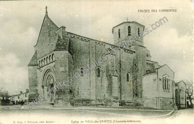 Carte postale ancienne Eglise de NIEUL-LES-SAINTES — Nieul-lès-Saintes (Charente-Maritime)