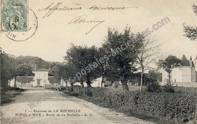 Carte postale ancienne Environs de La Rochelle - Route de La Rochelle — Nieul-sur-Mer (Charente-Maritime)