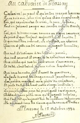 Carte postale ancienne Au calvaire — Plassay (Charente-Maritime)