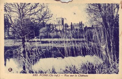 Carte postale ancienne Vue sur le Château — Pons (Charente-Maritime)