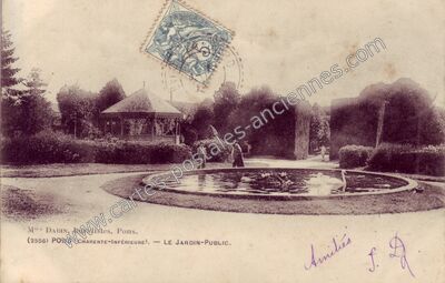 Carte postale ancienne LE JARDIN-PUBLIC — Pons (Charente-Maritime)