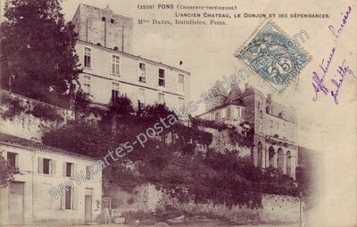 Carte postale ancienne L'Ancien Château, le Donjon et ses Dépendances — Pons (Charente-Maritime)