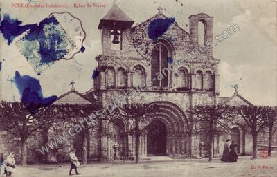 Carte postale ancienne Eglise St-Vivien — Pons (Charente-Maritime)