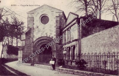 Carte postale ancienne Chapelle Saint-Gilles — Pons (Charente-Maritime)