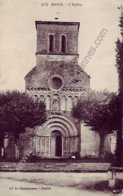 Carte postale ancienne L'Eglise — Rioux (Charente-Maritime)