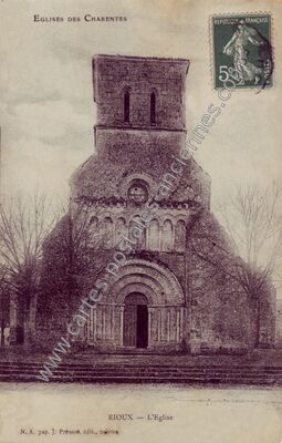 Carte postale ancienne L'Eglise — Rioux (Charente-Maritime)