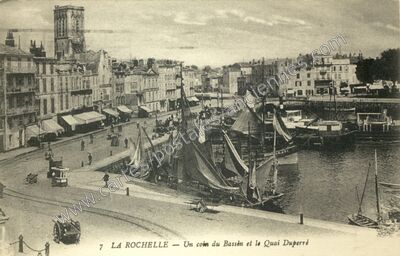 Carte postale ancienne Un coin du Bassin et le Quai Duperré — La Rochelle (Charente-Maritime)
