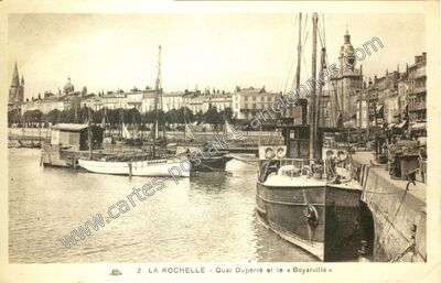 Carte postale ancienne Quai Duperré et le « Boyarville — La Rochelle (Charente-Maritime)