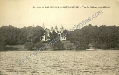 Carte postale ancienne Vue du Château et de l'Etang — Saint-Maigrin (Charente-Maritime)