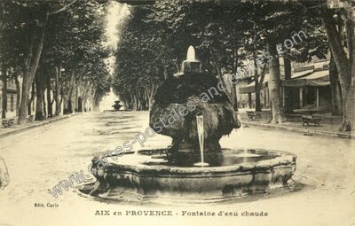 Carte postale ancienne Fontaine d'eau chaude — Aix-en-Provence (Bouches-du-Rhône)