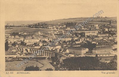 Carte postale ancienne Vue générale — Aurillac (Cantal)