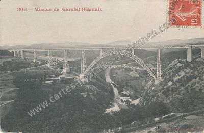 Carte postale ancienne Viaduc de Garabit — Ruynes-en-Margeride (Cantal)