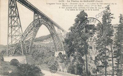 Carte postale ancienne Viaduc de Garabit — Ruynes-en-Margeride (Cantal)