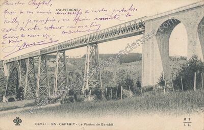 Carte postale ancienne Viaduc de Garabit — Ruynes-en-Margeride (Cantal)