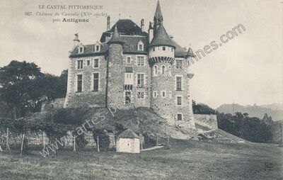 Carte postale ancienne Chateau de Couzans — Vebret (Cantal)