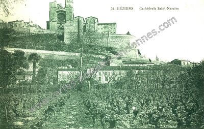 Carte postale ancienne Cathédrale Saint-Nazaire — Béziers (Hérault)
