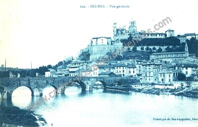 Carte postale ancienne Vue générale — Béziers (Hérault)