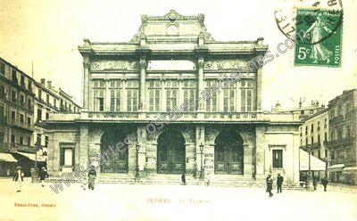 Carte postale ancienne Le Théâtre — Béziers (Hérault)