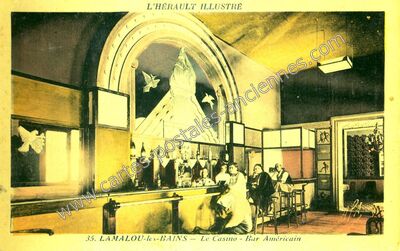 Carte postale ancienne Le Casino - Bar Américain — Lamalou-les-Bains (Hérault)