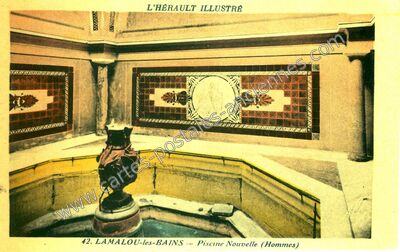 Carte postale ancienne Piscine Nouvelle (Hommes) — Lamalou-les-Bains (Hérault)