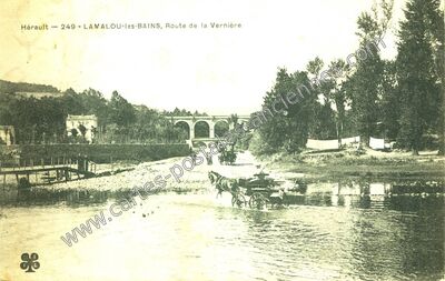 Carte postale ancienne Route de la Vernière — Lamalou-les-Bains (Hérault)