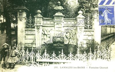 Carte postale ancienne Fontaine Charcot — Lamalou-les-Bains (Hérault)