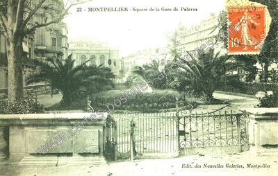 Carte postale ancienne Square de la Gare de Palavas — Montpellier (Hérault)