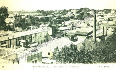 Carte postale ancienne Vue prise de l'Agueduc — Montpellier (Hérault)