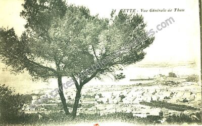 Carte postale ancienne Vue Générale de Thau — Sète (Hérault)