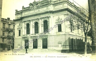 Carte postale ancienne Le Théâtre municipal — Sète (Hérault)