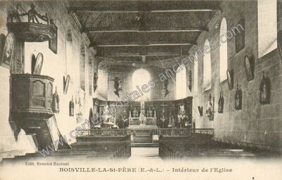 Carte postale ancienne Intérieur de l'Eglise — Boisville-la-Saint-Père (Eure-et-Loir)