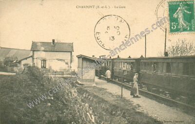 Carte postale ancienne La Gare — Charpont (Eure-et-Loir)