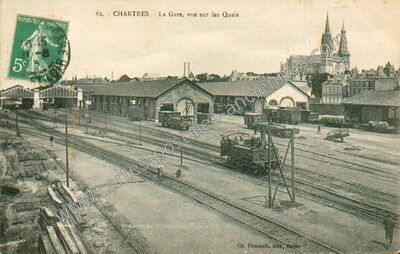 Carte postale ancienne La Gare, vue sur les Quais — Chartres (Eure-et-Loir)