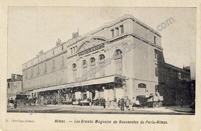 Carte postale ancienne Les Grands Magasins de Nouveautés de Paris-Nimes — Nîmes (Gard)