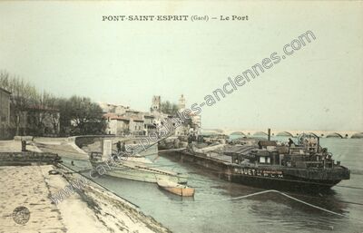 Carte postale ancienne Le Port — Pont-Saint-Esprit (Gard)