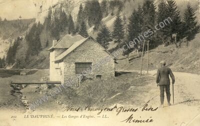 Carte postale ancienne Gorges d'Engins — Engins (Isère)