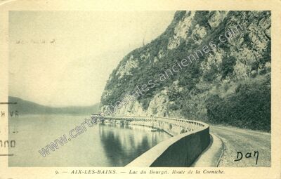Carte postale ancienne Lac du Bourget. Route de la Corniche — Aix-les-Bains (Savoie)
