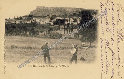 Carte postale ancienne Roche de Solutre — Solutré-Pouilly (Saône-et-Loire)