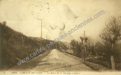 Carte postale ancienne La Route des 7 Chemins — Givors (Rhône)