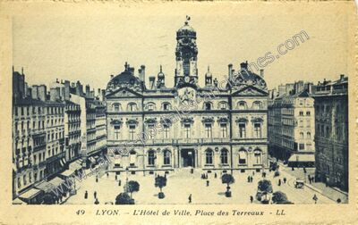 Carte postale ancienne L'Hôtel de Ville, Place des Terreaux — Lyon (Rhône)