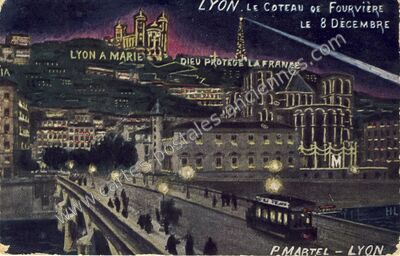 Carte postale ancienne Le Coteau de Fourvière — Lyon (Rhône)